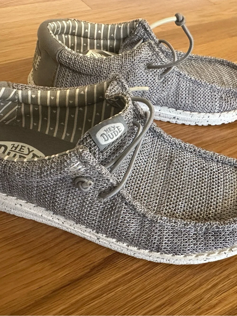 Hey Dude Grey Knit Slip-On Loafers Youth 3